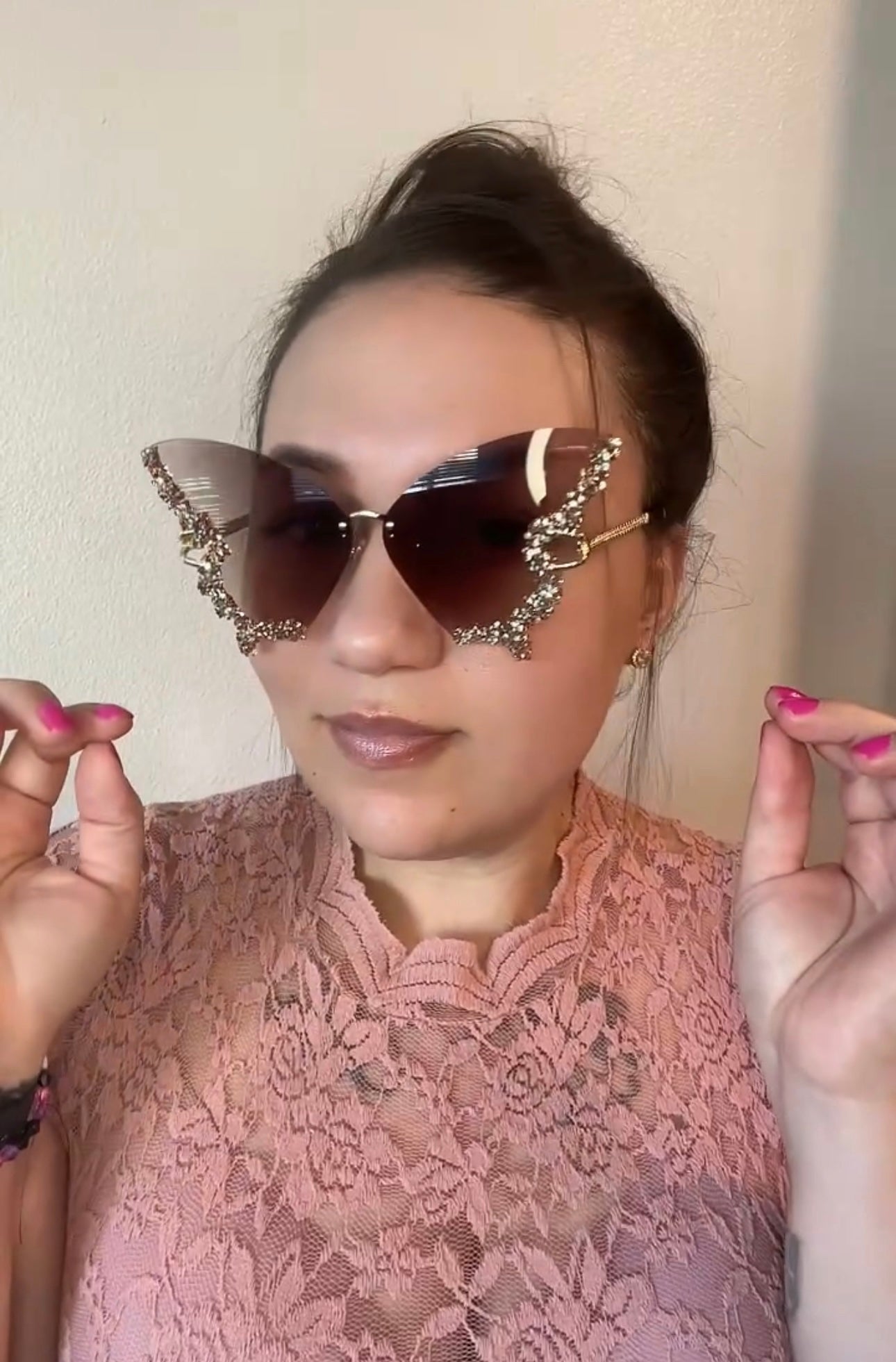 Diamond Butterfly Gold/Brown Sunglasses