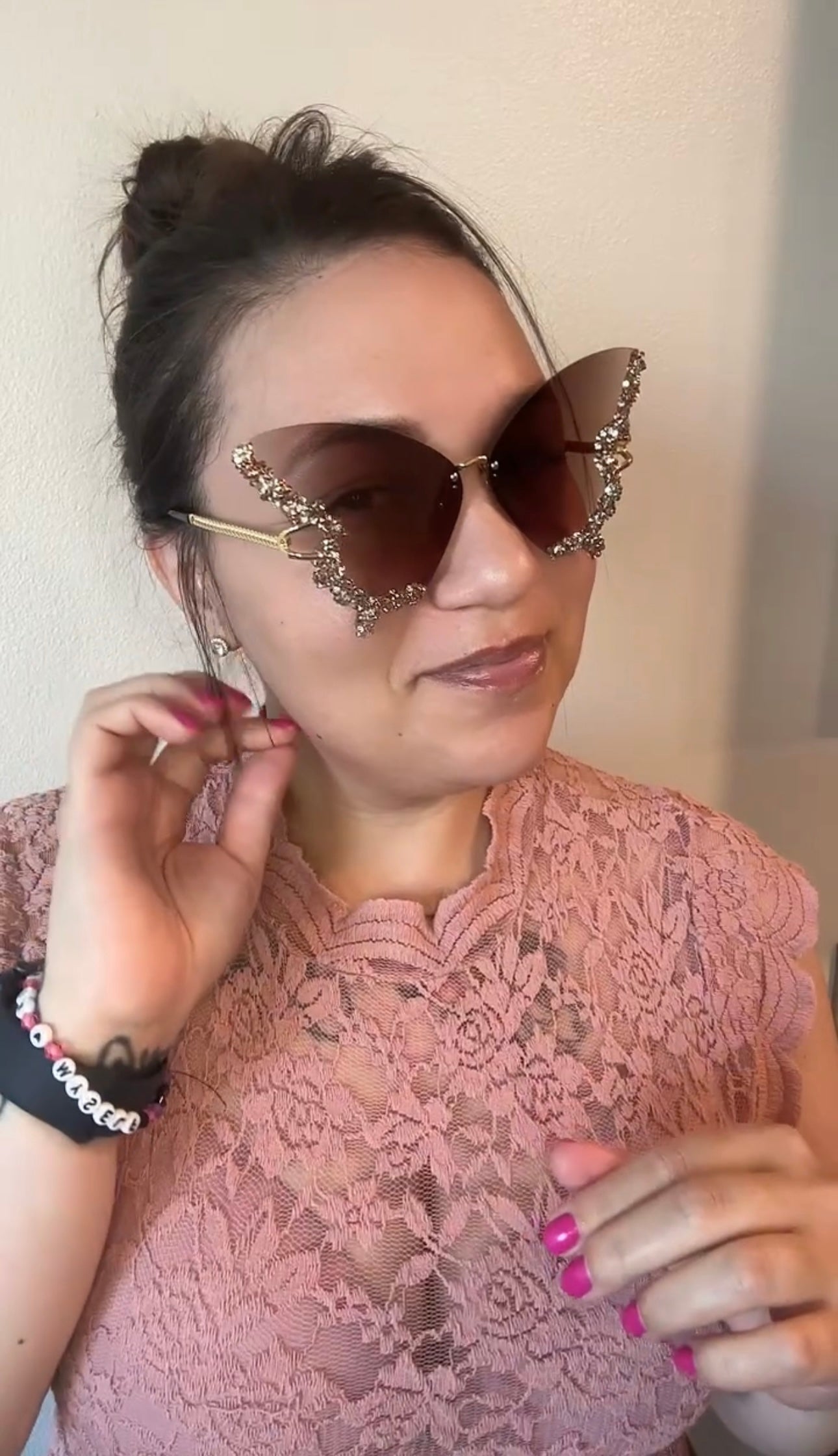 Diamond Butterfly Gold/Brown Sunglasses